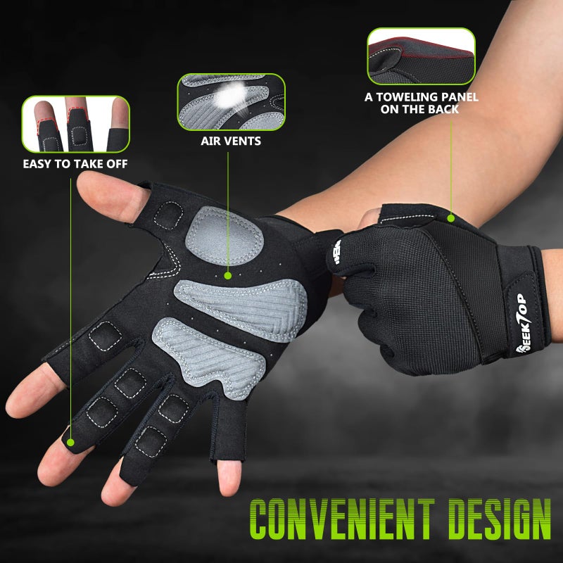 Seektop Workout Gloves for Men and Women  Weight Lifting Gloves with Full Protection  Excellent Grip  Gym  Breathable Exercise Gloves for Weightlifting  Fitness  Training - Image 2